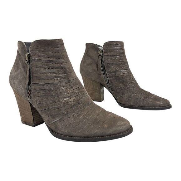 Paul Green Size UK 7 US 9.5 Malibu Sliced Zip Ankle Bootie Nubuck Brown - Picture 1 of 8